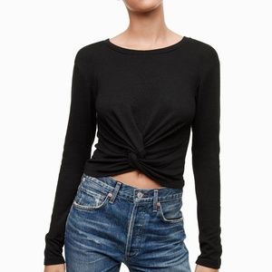 Wilfred Aritzia long sleeve cross front tee